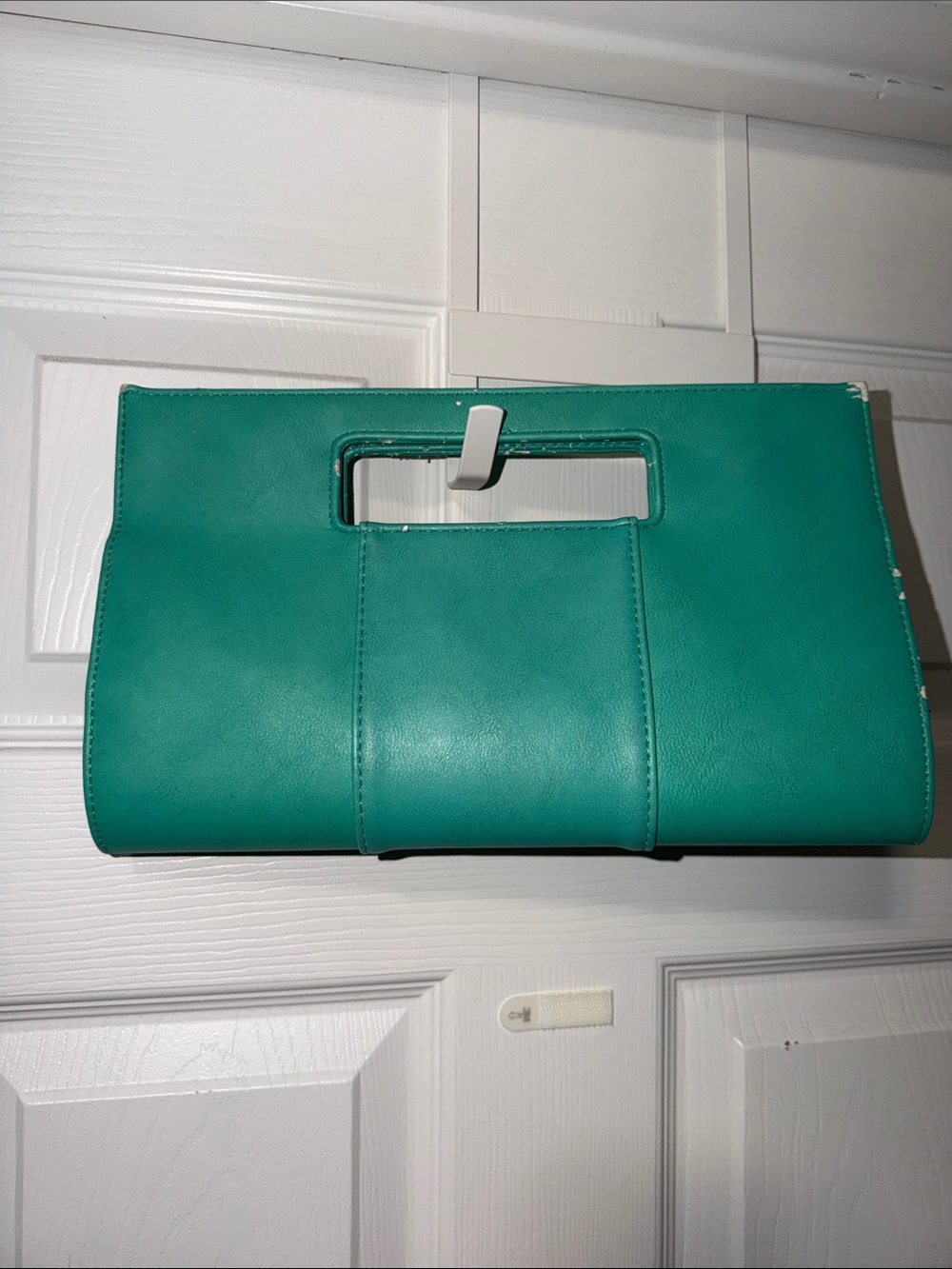Charming Charlie Teal Cutout Handle Clutch